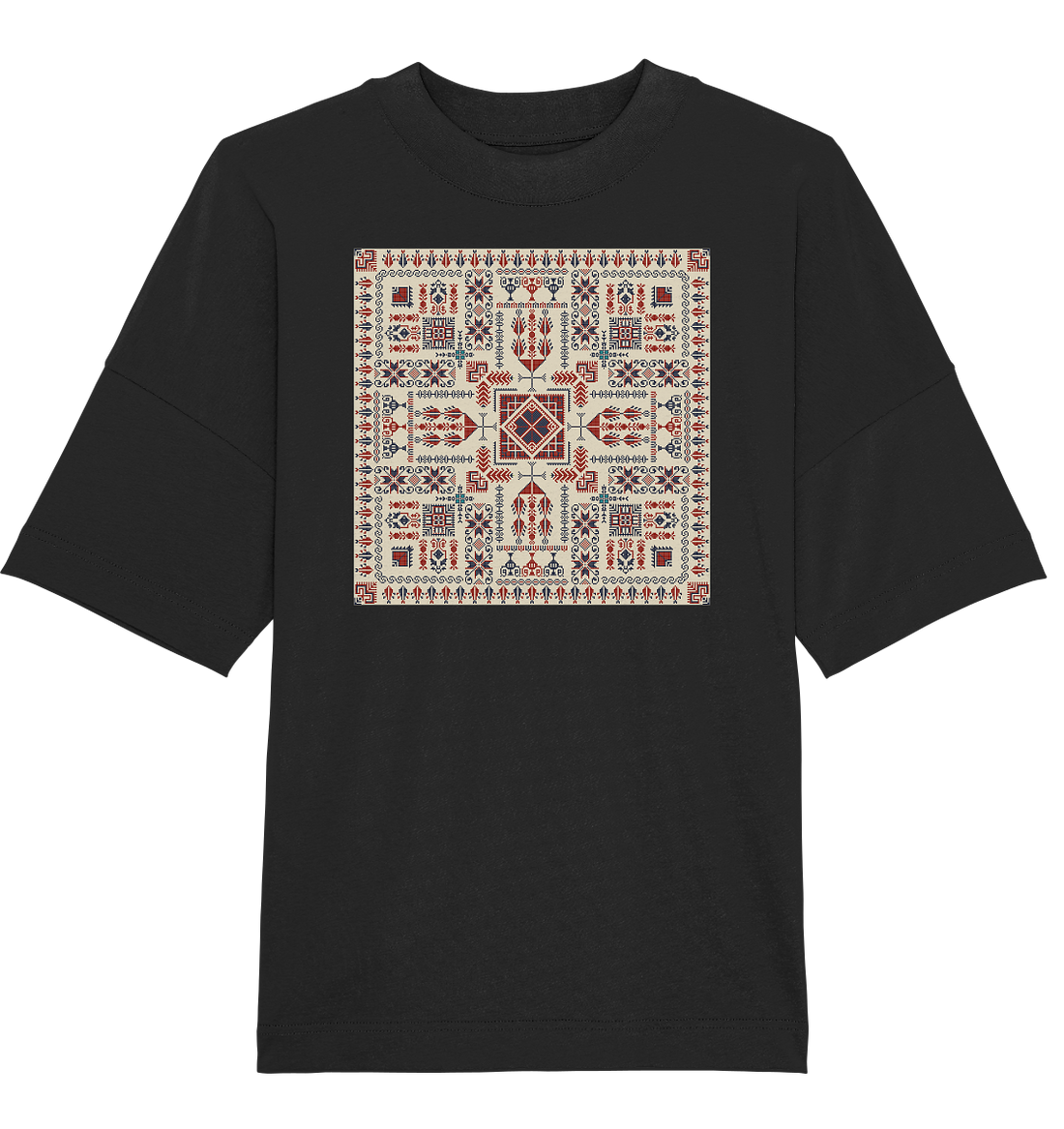 Red and Blue Pattern - Oversized Unisex T-Shirt