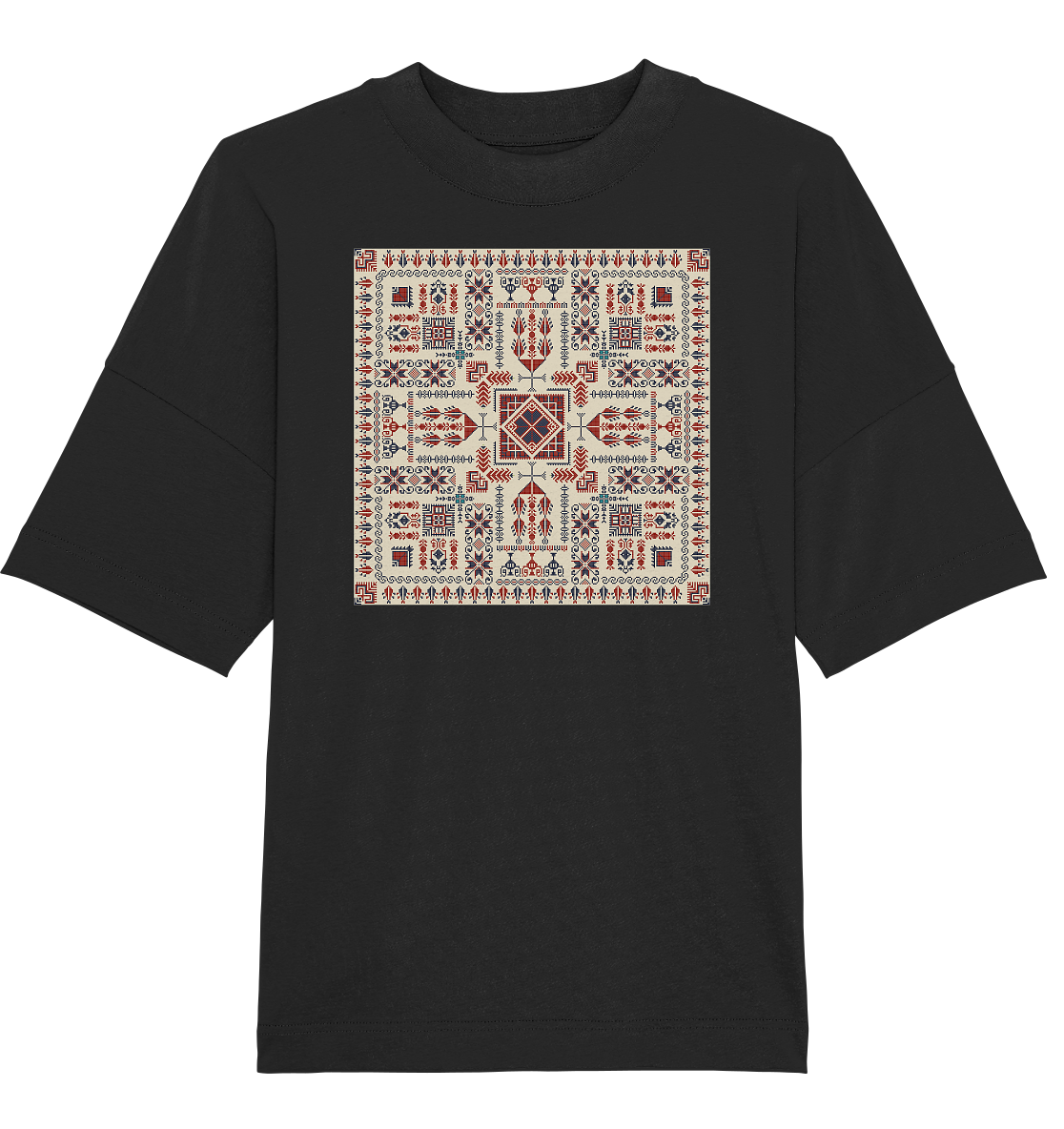 Red and Blue Pattern - Oversized Unisex T-Shirt