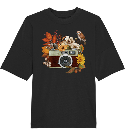Watercolor Camera Flower Red - Oversized Unisex T-Shirt