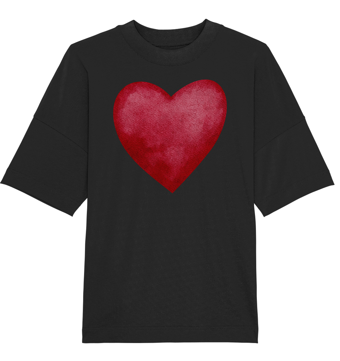Watercolor red heart - Oversized Unisex T-Shirt