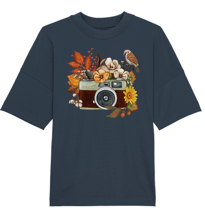 Watercolor Camera Flower Red - Oversized Unisex T-Shirt