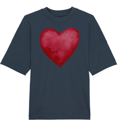 Watercolor red heart - Oversized Unisex T-Shirt