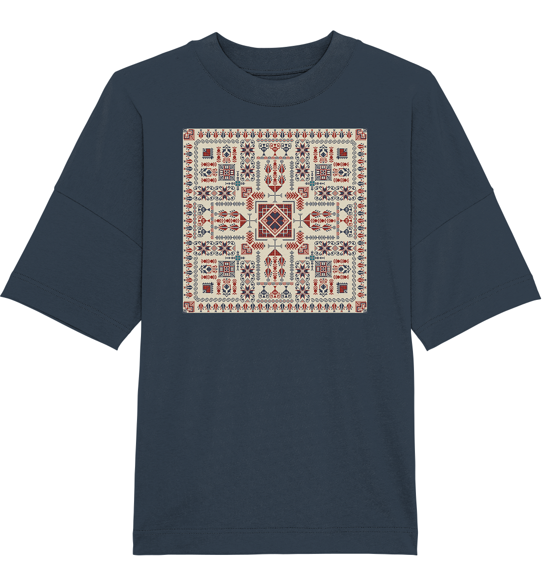 Red and Blue Pattern - Oversized Unisex T-Shirt