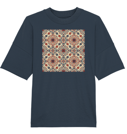 Red and Blue Circle Pattern - Oversized Unisex T-Shirt