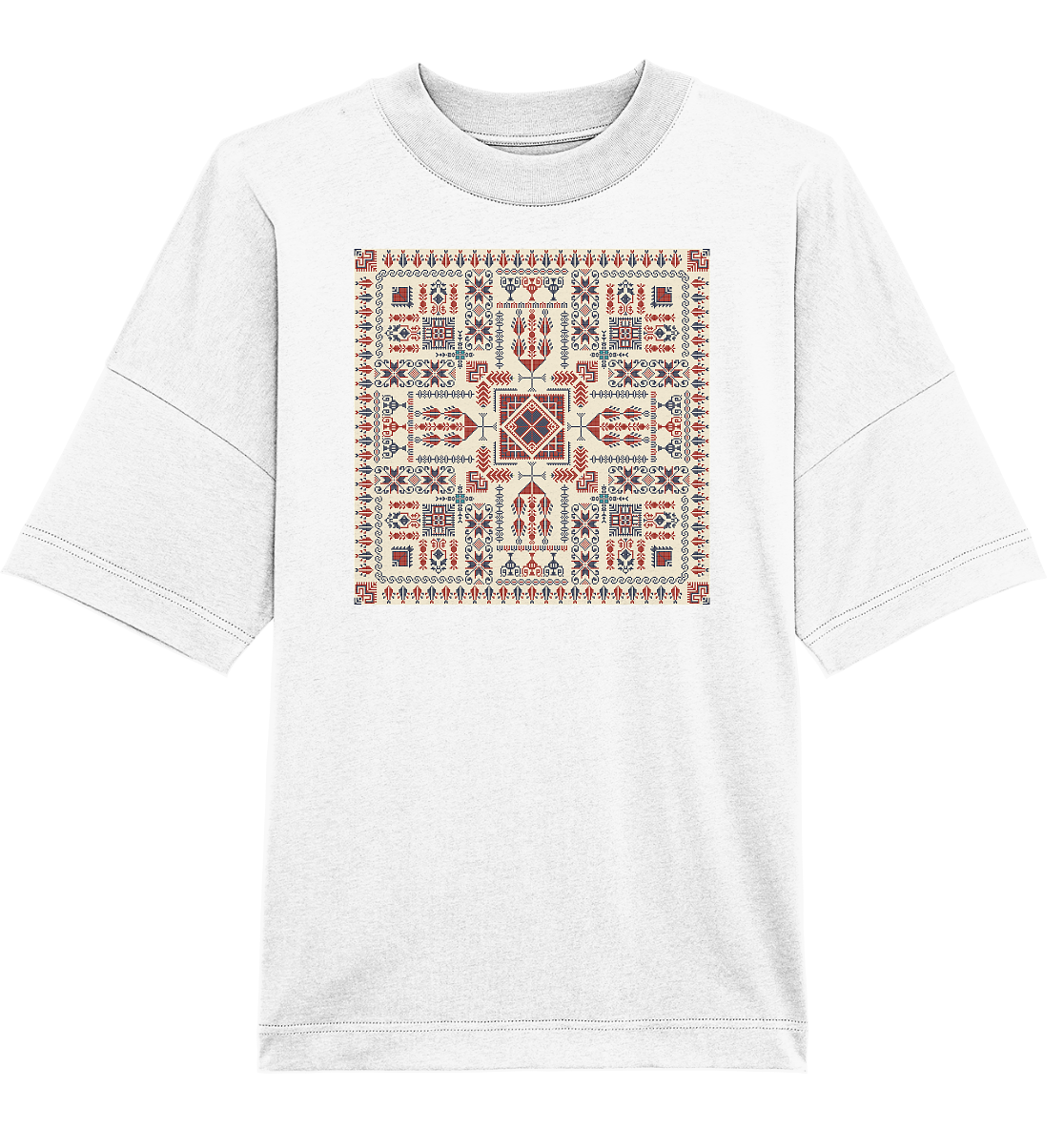Red and Blue Pattern - Oversized Unisex T-Shirt