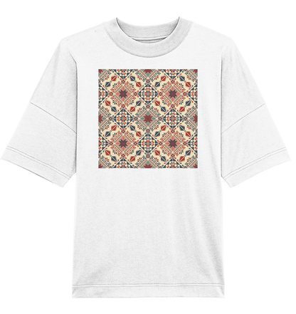 Red and Blue Circle Pattern - Oversized Unisex T-Shirt