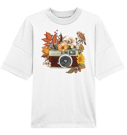 Watercolor Camera Flower Red - Oversized Unisex T-Shirt