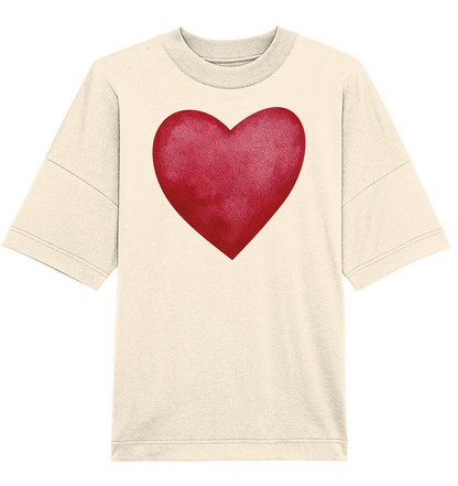 Watercolor red heart - Oversized Unisex T-Shirt