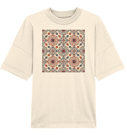 Red and Blue Circle Pattern - Oversized Unisex T-Shirt