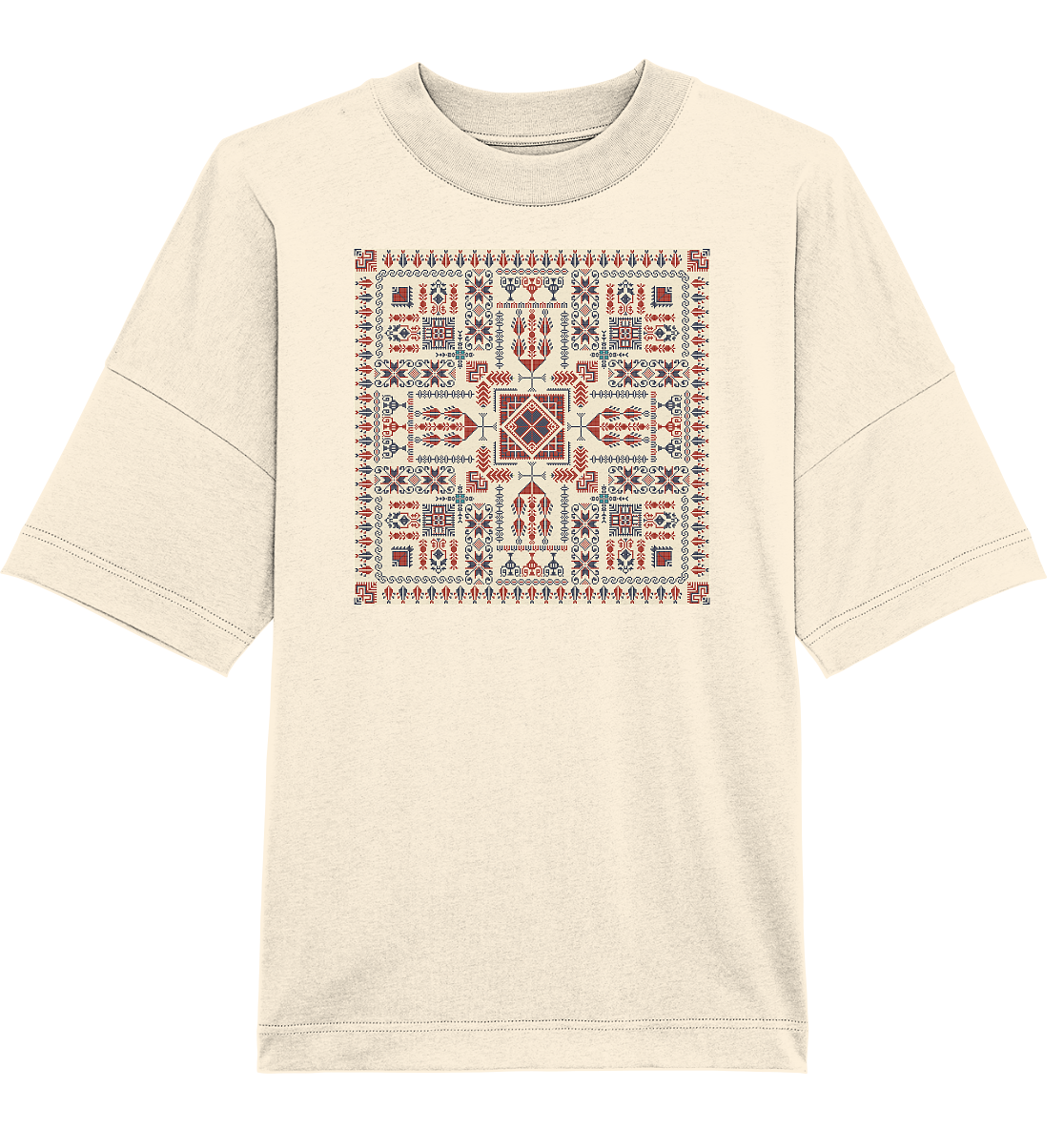 Red and Blue Pattern - Oversized Unisex T-Shirt