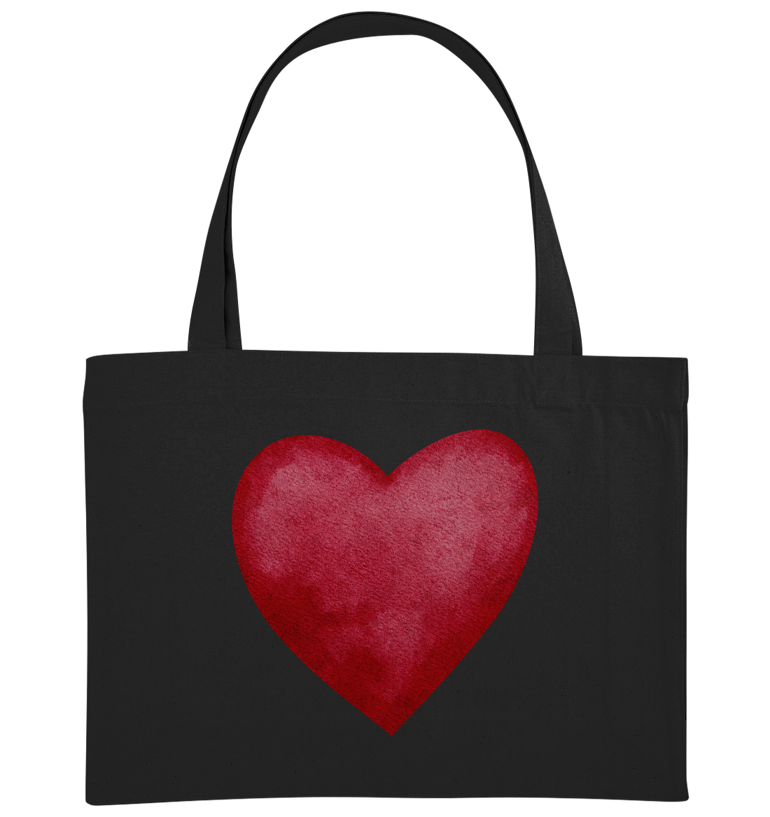 Watercolor red heart - Organic Shopping-Bag
