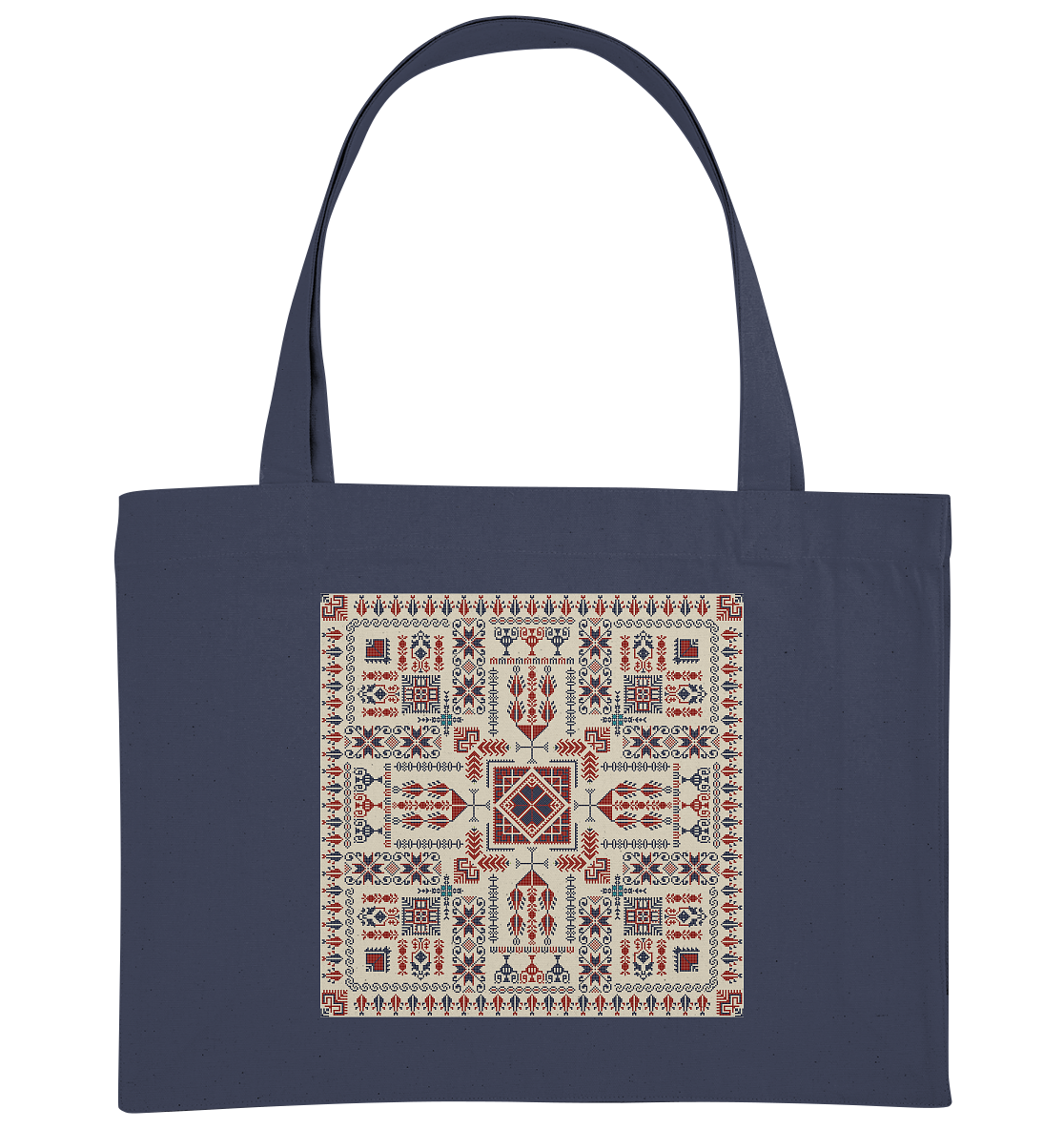 Red and Blue Pattern - Organic Shopping-Bag
