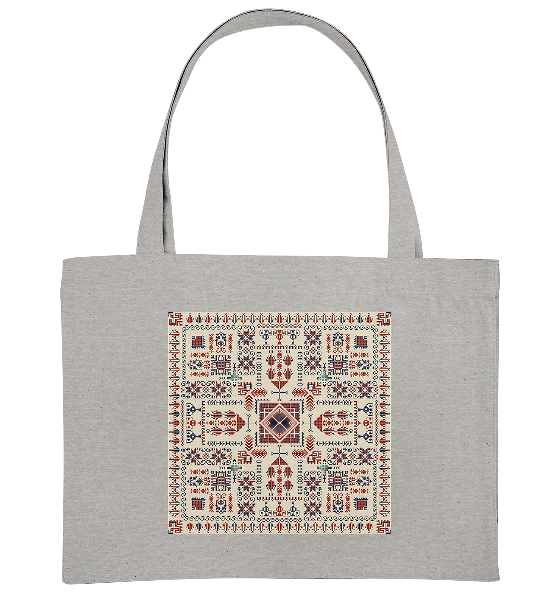 Red and Blue Pattern - Organic Shopping-Bag