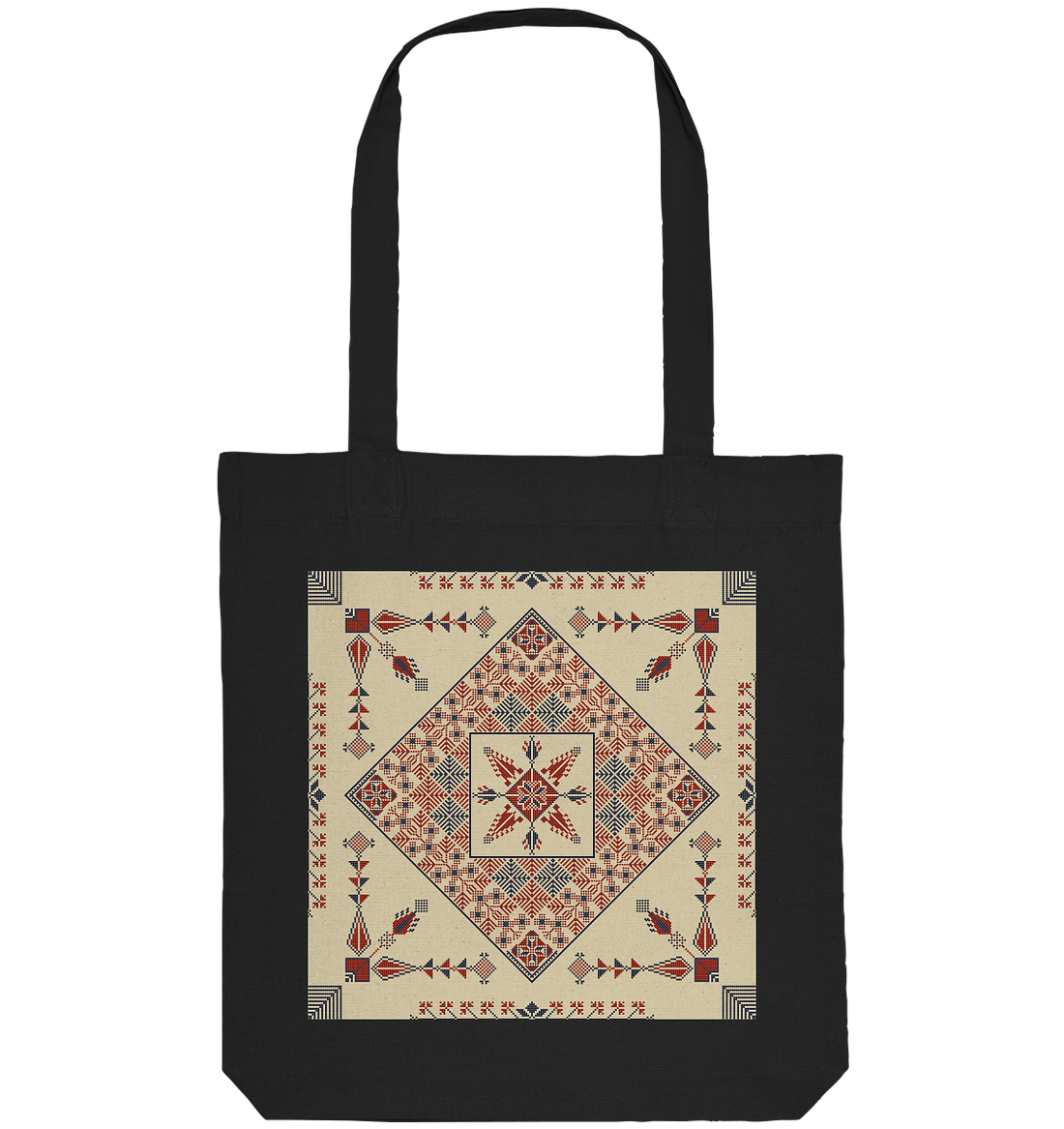 Natural and Red Pattern - Organic Tote-Bag