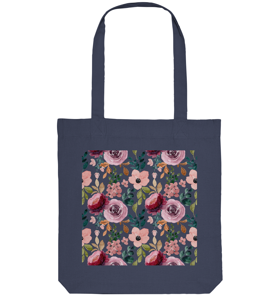 Blumenmuster Rosa Grün - Organic Tote-Bag