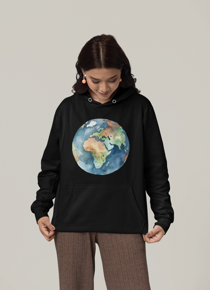 Watercolor Earth - Organic Hoodie