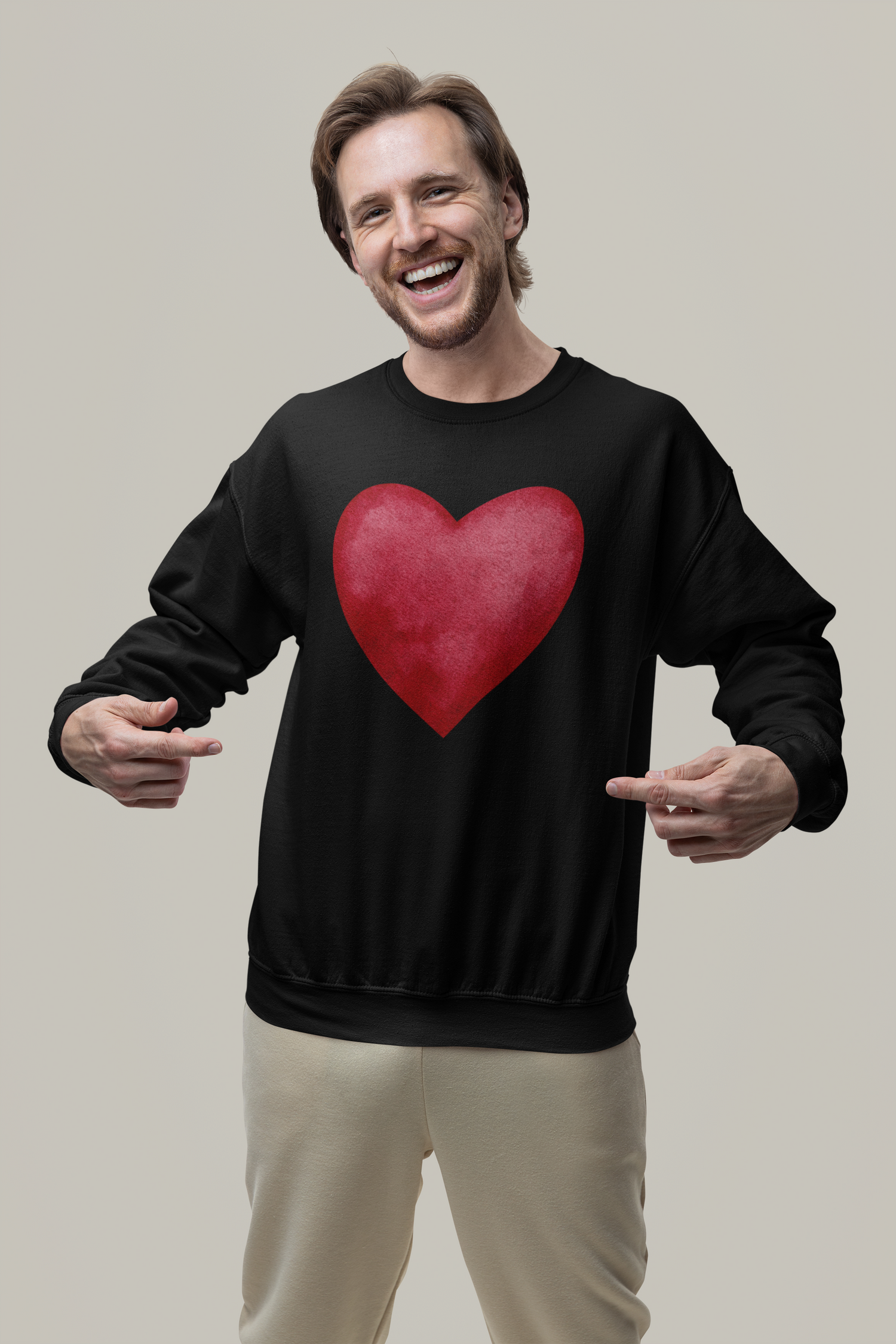 Watercolor red heart - Basic Sweatshirt