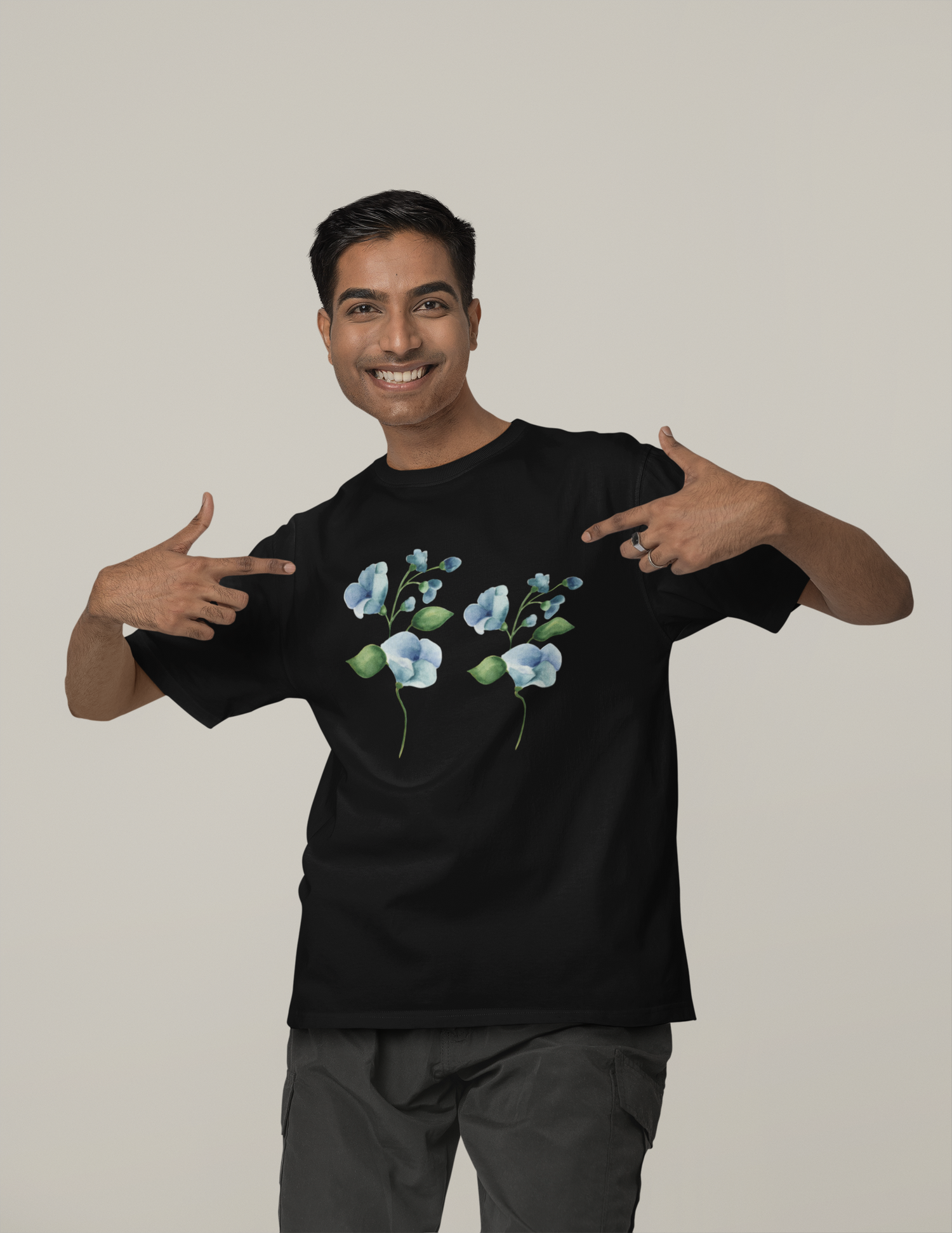 Blue Flowers - Oversized Unisex T-Shirt
