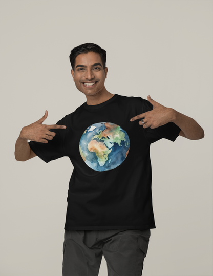 Watercolor Earth - Oversized Unisex T-Shirt