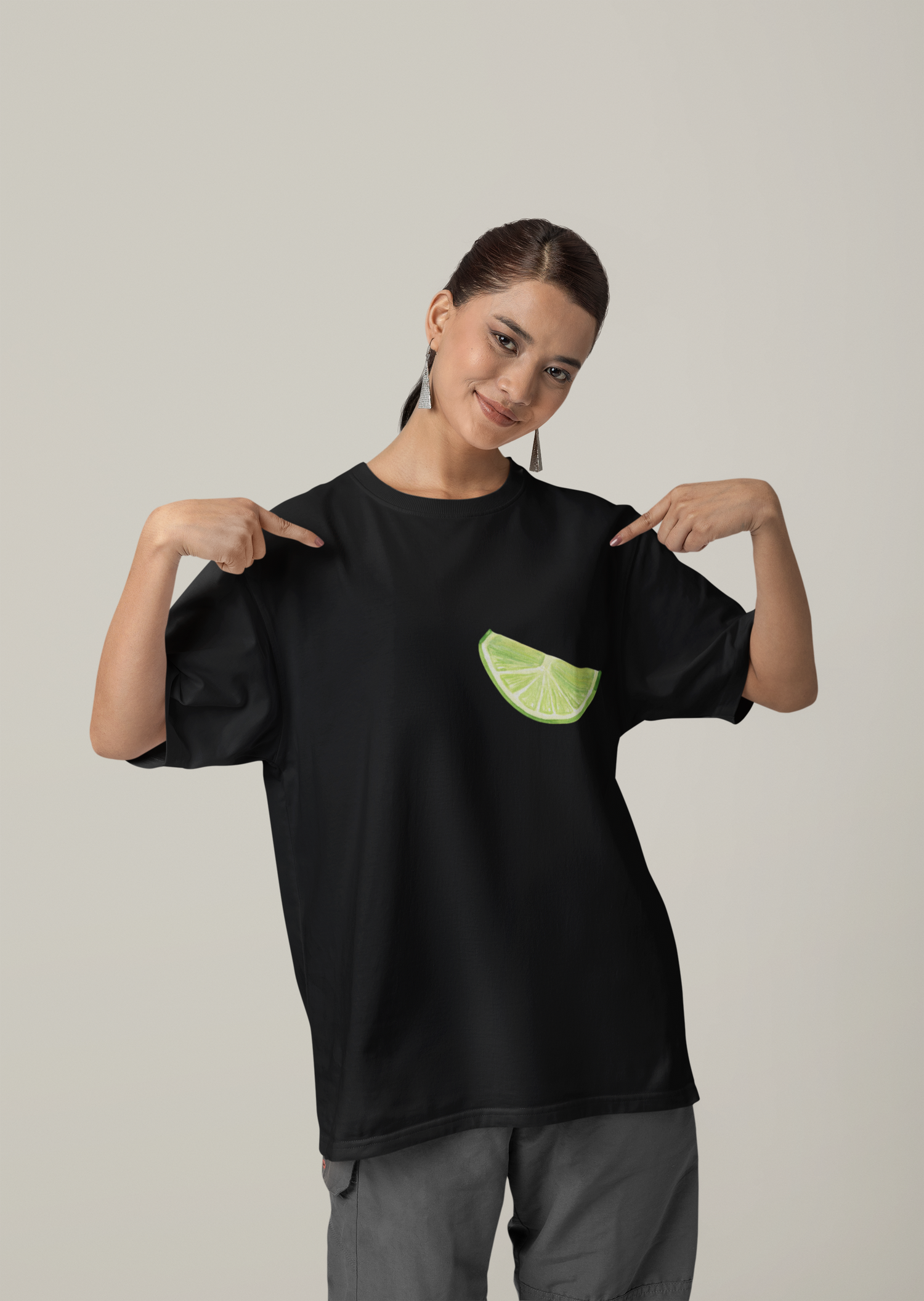 lime slice Watercolor - Oversized Unisex T-Shirt