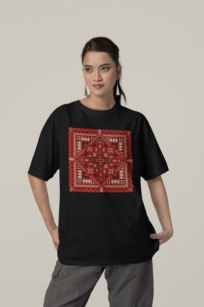 Red Pattern - Oversized Unisex T-Shirt